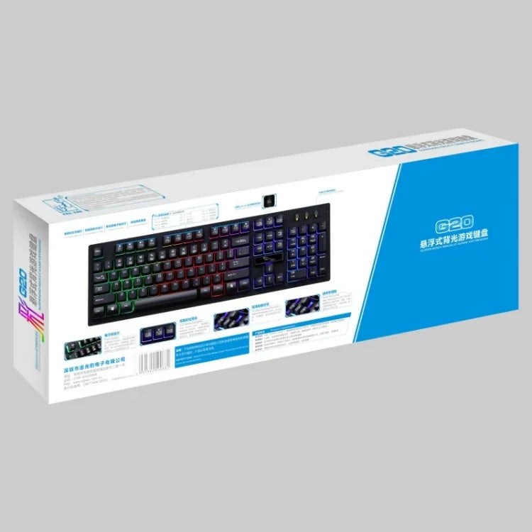 ZGB G20 104 Tasten USB-Kabelgebundene mechanische Tastatur mit Leuchtfunktion, Gaming-Tastatur