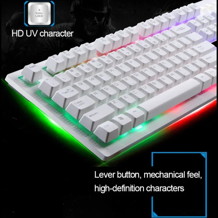 ZGB G20 104 Tasten USB-Kabelgebundene mechanische Tastatur mit Leuchtfunktion, Gaming-Tastatur