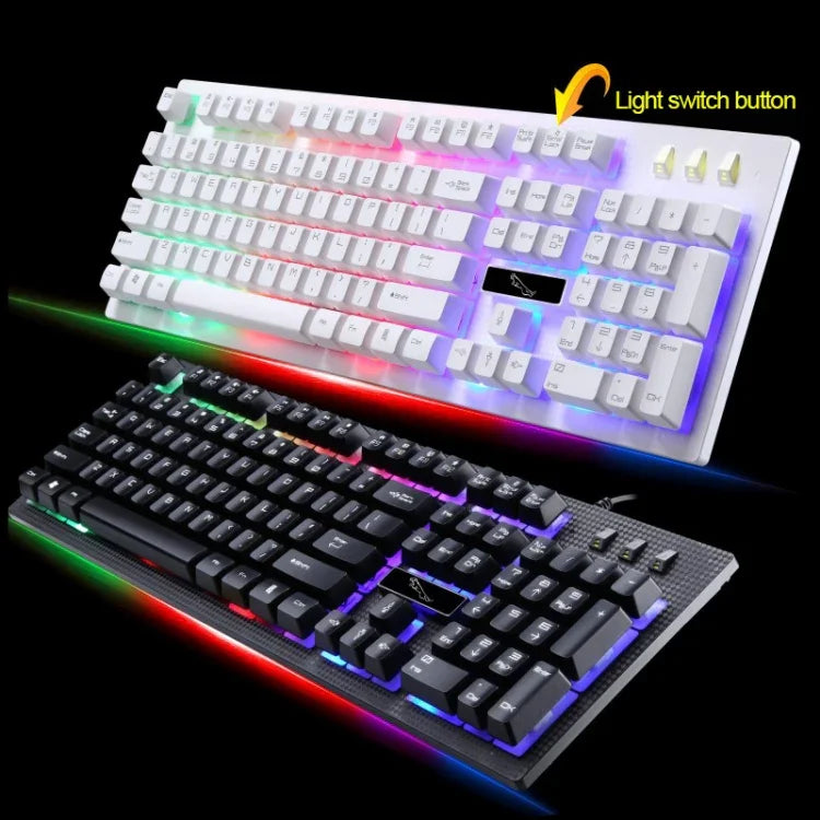 ZGB G20 104 Tasten USB-Kabelgebundene mechanische Tastatur mit Leuchtfunktion, Gaming-Tastatur