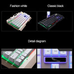 ZGB G700 104 Tasten USB-Kabelgebundene Gaming-Tastatur mit mechanischem Tippgefühl, leuchtender Metallabdeckung und Handyhalterung