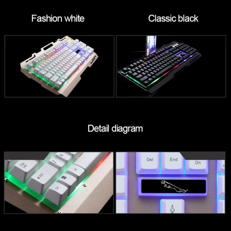 ZGB G700 104 Tasten USB-Kabelgebundene Gaming-Tastatur mit mechanischem Tippgefühl, leuchtender Metallabdeckung und Handyhalterung