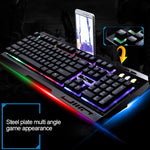 ZGB G700 104 Tasten USB-Kabelgebundene Gaming-Tastatur mit mechanischem Tippgefühl, leuchtender Metallabdeckung und Handyhalterung