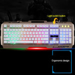 ZGB G700 104 Tasten USB-Kabelgebundene Gaming-Tastatur mit mechanischem Tippgefühl, leuchtender Metallabdeckung und Handyhalterung