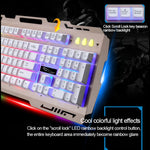 ZGB G700 104 Tasten USB-Kabelgebundene Gaming-Tastatur mit mechanischem Tippgefühl, leuchtender Metallabdeckung und Handyhalterung