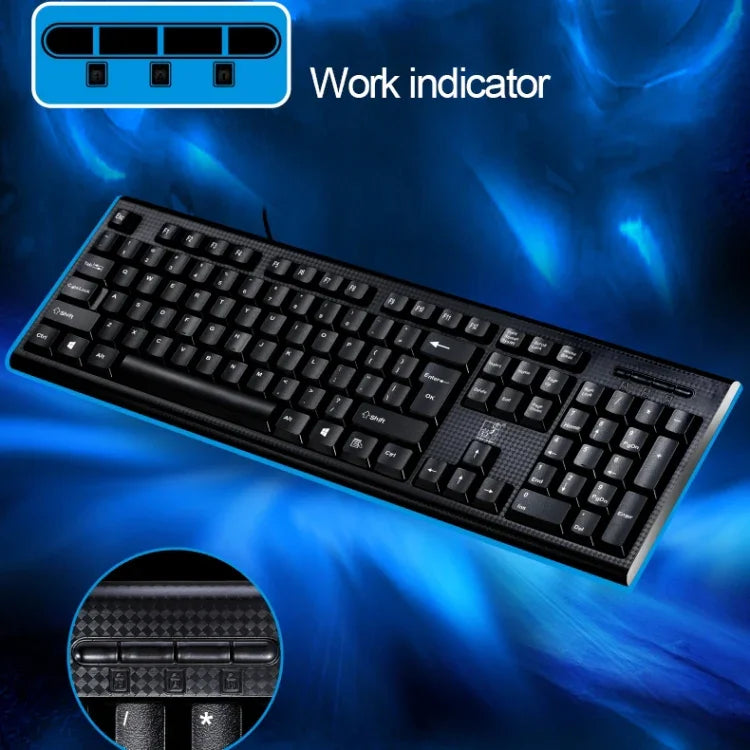 ZGB Q9 104 Tasten USB-Tastatur mit Gitterstruktur, kabelgebunden, für Gaming und Büro
