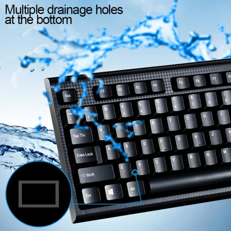 ZGB Q9 104 Tasten USB-Tastatur mit Gitterstruktur, kabelgebunden, für Gaming und Büro