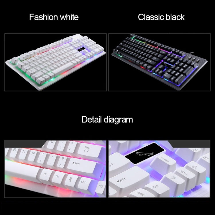 ZGB G20 1600 DPI Professionelles kabelgebundenes Tastatur-Set mit Beleuchtung, mechanischem Tippgefühl und optischer Maus für Laptop und PC