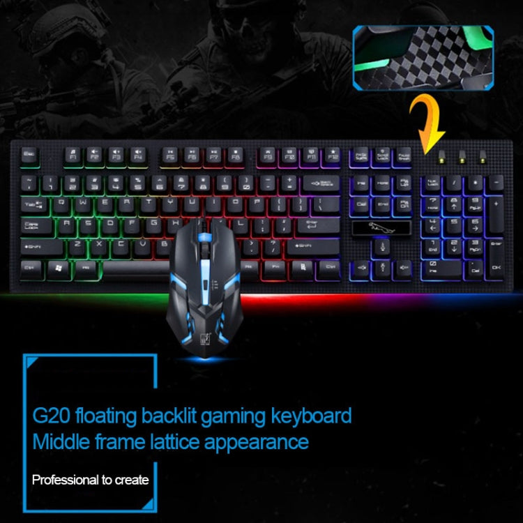 ZGB G20 1600 DPI Professionelles kabelgebundenes Tastatur-Set mit Beleuchtung, mechanischem Tippgefühl und optischer Maus für Laptop und PC