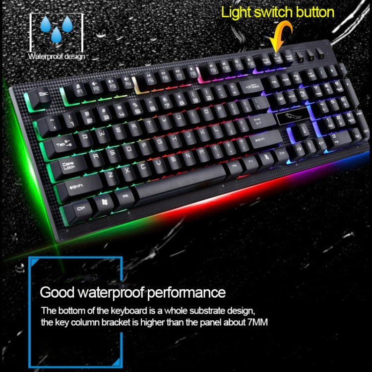 ZGB G20 1600 DPI Professionelles kabelgebundenes Tastatur-Set mit Beleuchtung, mechanischem Tippgefühl und optischer Maus für Laptop und PC