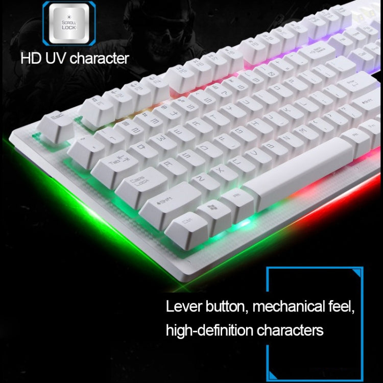 ZGB G20 1600 DPI Professionelles kabelgebundenes Tastatur-Set mit Beleuchtung, mechanischem Tippgefühl und optischer Maus für Laptop und PC