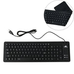 Französische USB-Tastatur mit 103 Tasten, kabelgebunden, wasserdicht, Silikon, für Desktop-PCs und Notebooks, Kabellänge: 1,5 m