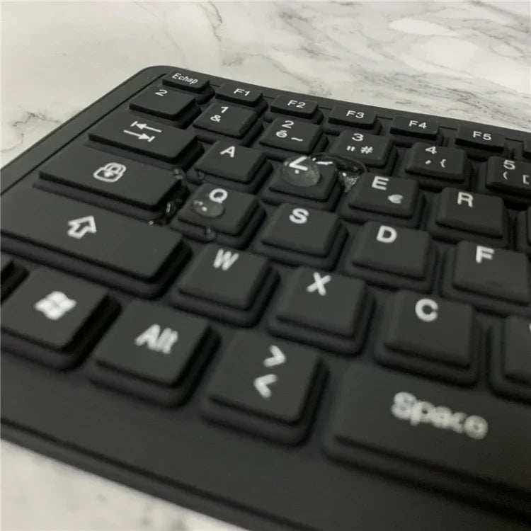 Französische USB-Tastatur mit 103 Tasten, kabelgebunden, wasserdicht, Silikon, für Desktop-PCs und Notebooks, Kabellänge: 1,5 m