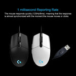 Logitech G102 6-Tasten RGB-beleuchtete, kabelgebundene optische Gaming-Maus mit 6000 DPI, fünf Geschwindigkeitsstufen, Kabellänge: 2 m, G102, G102 (Weiß)