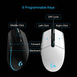 Logitech G102 6-Tasten RGB-beleuchtete, kabelgebundene optische Gaming-Maus mit 6000 DPI, fünf Geschwindigkeitsstufen, Kabellänge: 2 m, G102, G102 (Weiß)