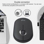 Logitech Pebble, flache, 3-Tasten-Funkmaus mit 1000 DPI, geräuschlos, Bluetooth, optische Maus, Reichweite: 10 m