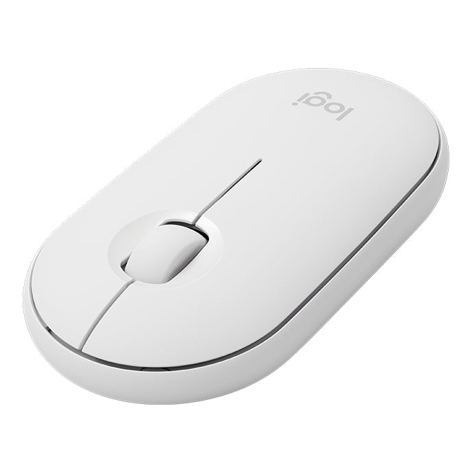 Logitech Pebble, flache, 3-Tasten-Funkmaus mit 1000 DPI, geräuschlos, Bluetooth, optische Maus, Reichweite: 10 m