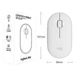 Logitech Pebble, flache, 3-Tasten-Funkmaus mit 1000 DPI, geräuschlos, Bluetooth, optische Maus, Reichweite: 10 m