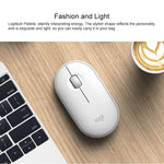 Logitech Pebble, flache, 3-Tasten-Funkmaus mit 1000 DPI, geräuschlos, Bluetooth, optische Maus, Reichweite: 10 m