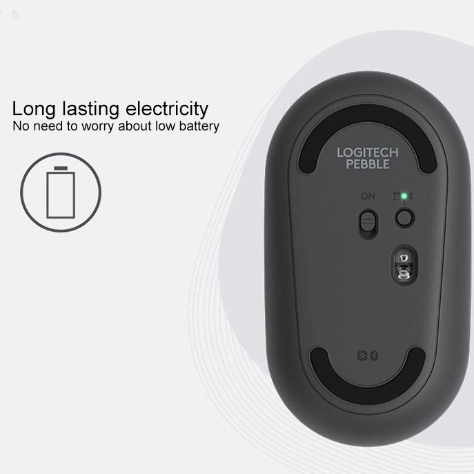 Logitech Pebble, flache, 3-Tasten-Funkmaus mit 1000 DPI, geräuschlos, Bluetooth, optische Maus, Reichweite: 10 m