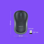 Logitech M186 Kabellose Maus für Büro, energiesparend, USB, Laptop, Desktop-Computer, universell