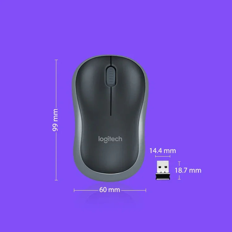 Logitech M186 Kabellose Maus für Büro, energiesparend, USB, Laptop, Desktop-Computer, universell