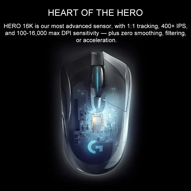 Logitech G703 LIGHTSPEED 16000 DPI 6 programmierbare Tasten HERO 16K Sensor RGB-Hintergrundbeleuchtung Kabellose optische Gaming-Maus