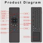 T6 Bunte Licht-Version Air Mouse 2,4 GHz Drahtlose Tastatur Fernbedienung mit Touchpad & IR-Lernfunktion für PC, Android TV Box / Smart TV, Multimedia-Geräte, T6
