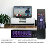 T6 Bunte Licht-Version Air Mouse 2,4 GHz Drahtlose Tastatur Fernbedienung mit Touchpad & IR-Lernfunktion für PC, Android TV Box / Smart TV, Multimedia-Geräte, T6