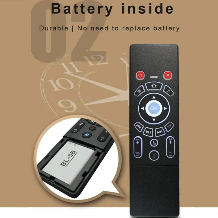 T6 Bunte Licht-Version Air Mouse 2,4 GHz Drahtlose Tastatur Fernbedienung mit Touchpad & IR-Lernfunktion für PC, Android TV Box / Smart TV, Multimedia-Geräte, T6
