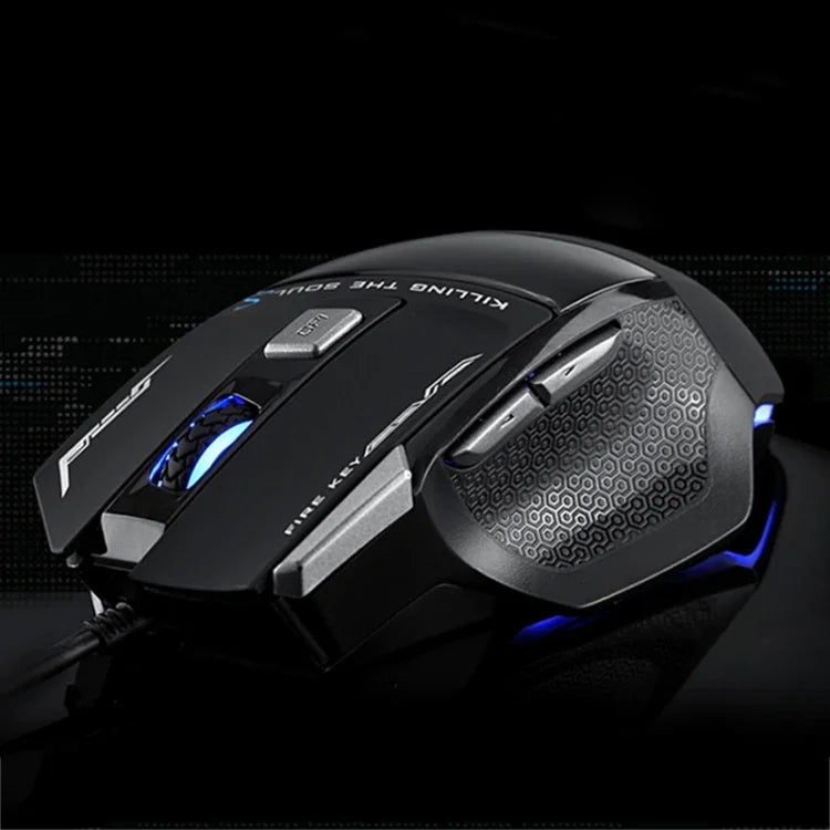 AULA Series SoulKiller II Colourful Light 7D Optical Competitive USB Wired Gaming Mouse, Maximum Resolution of 3500 DPI, SoulKiller II(B)