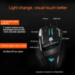 AULA Series SoulKiller II Colourful Light 7D Optical Competitive USB Wired Gaming Mouse, Maximum Resolution of 3500 DPI, SoulKiller II(B)