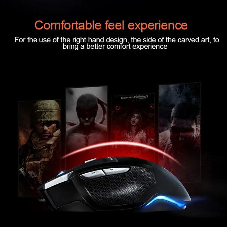AULA Series SoulKiller II Colourful Light 7D Optical Competitive USB Wired Gaming Mouse, Maximum Resolution of 3500 DPI, SoulKiller II(B)