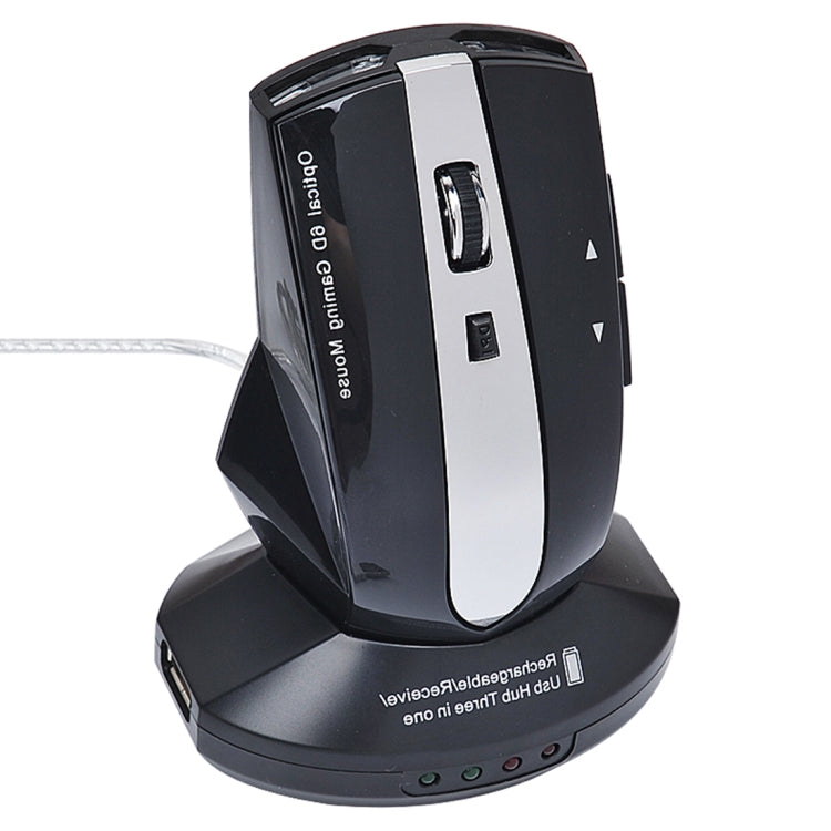 MZ-011 2.4GHz 1600DPI kabellose wiederaufladbare optische Maus mit HUB-Funktion, Schwarz, Schwarz Silber, Weiß + Königsblau, Perlweiß, Blau, Silber