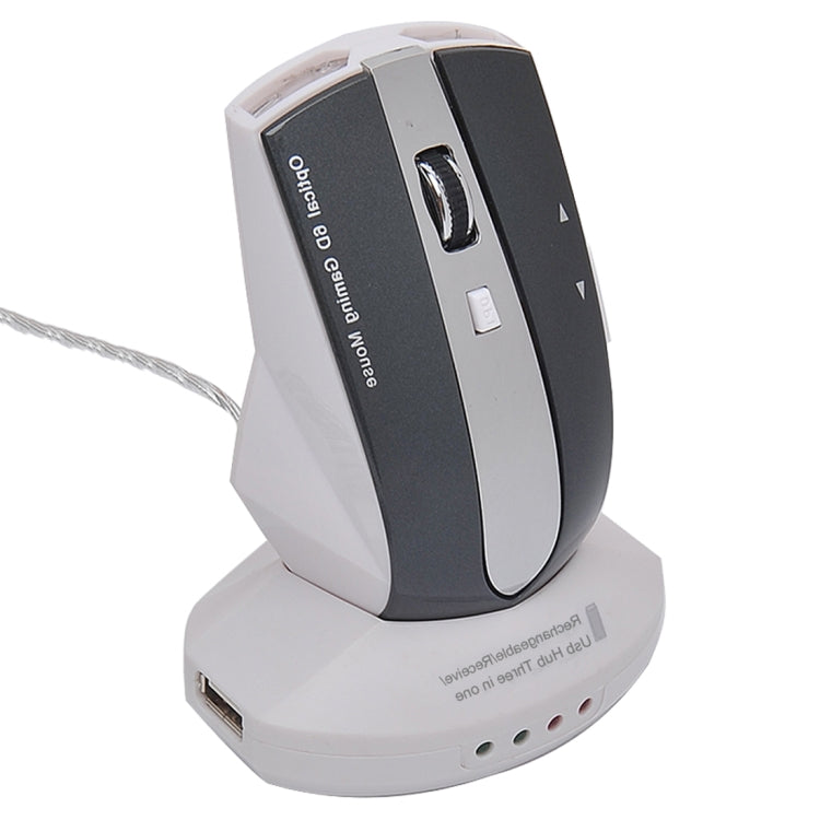 MZ-011 2.4GHz 1600DPI kabellose wiederaufladbare optische Maus mit HUB-Funktion, Schwarz, Schwarz Silber, Weiß + Königsblau, Perlweiß, Blau, Silber