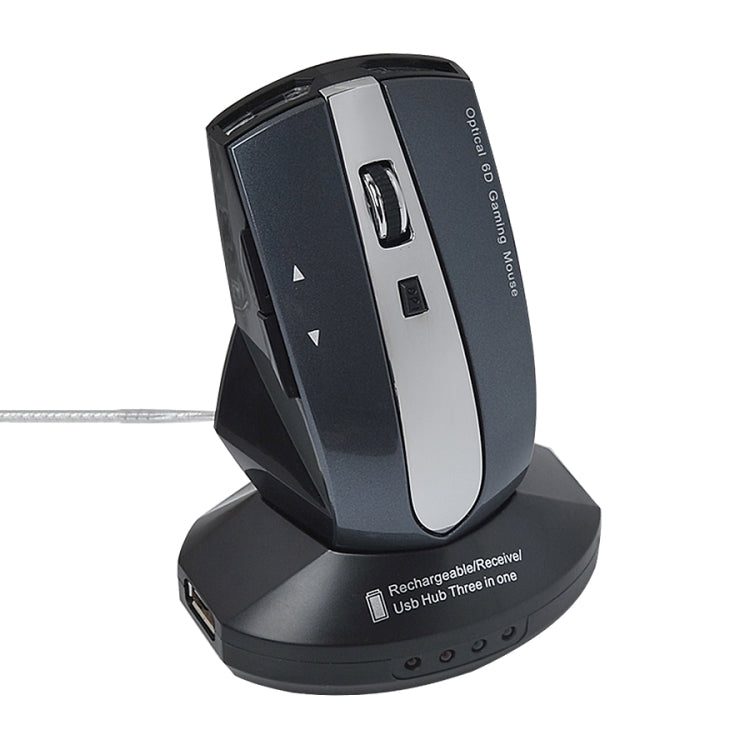 MZ-011 2.4GHz 1600DPI kabellose wiederaufladbare optische Maus mit HUB-Funktion, Schwarz, Schwarz Silber, Weiß + Königsblau, Perlweiß, Blau, Silber