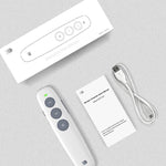 Doosl DSIT007 2.4GHz wiederaufladbare Powerpoint-Präsentationsfernbedienung mit Laserpointer, Reichweite: 10m (Weiß), DSIT007