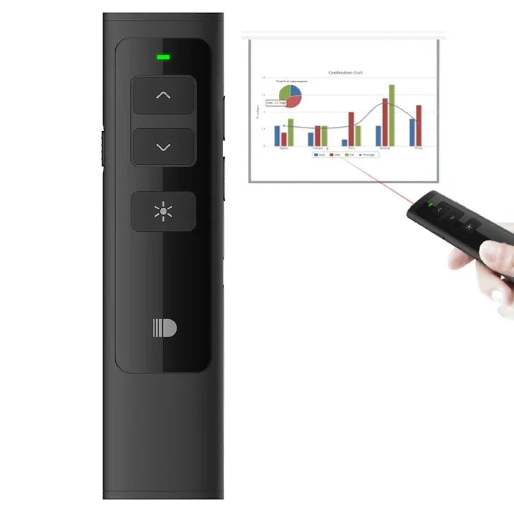 Doosl DSIT013 2,4 GHz wiederaufladbare PowerPoint-Präsentationsfernbedienung Multifunktionaler Laserpointer für PowerPoint / Keynote / Prezi, Reichweite: 100 m