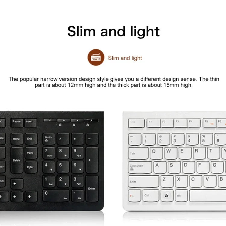 Lenovo K5819 Office Simple Ultra-thin Wired Keyboard, K5819 (Schwarz)