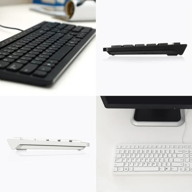 Lenovo K5819 Office Simple Ultra-thin Wired Keyboard, K5819 (Schwarz)