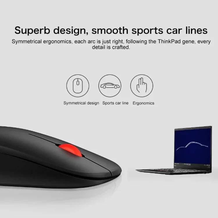 Lenovo ThinkPlus Bluetooth 4.0 Tragbare kabellose Bluetooth-Maus, Bluetooth-Maus