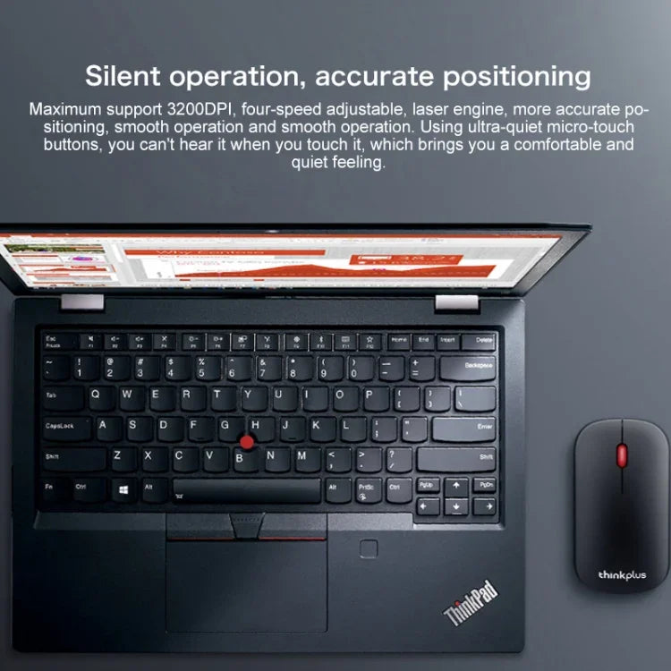 Lenovo ThinkPlus Tragbare kabellose Bluetooth-Maus im Business-Stil, Business-Maus