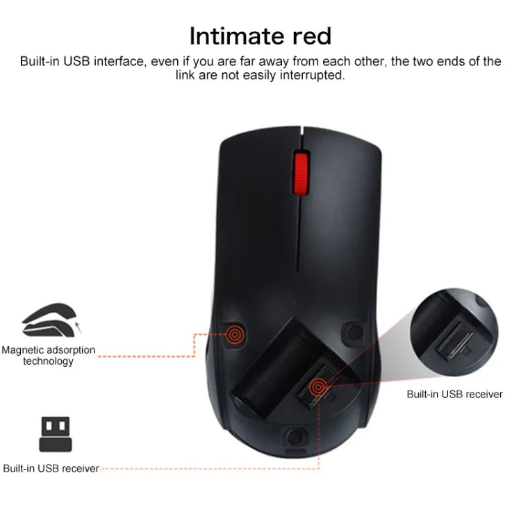 Lenovo M120 Pro Fashion Office Red Dot Wireless Mouse, M120 Pro Wireless Mouse