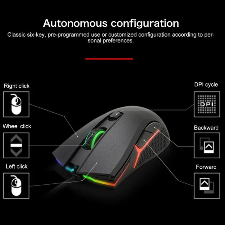 Lenovo HEADSHOT Gaming Engine Kabelgebundene Gaming-Maus, HEADSHOT