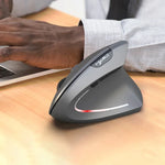 HXSJ T29 Bluetooth 3.0 Kabellose Bluetooth-Maus mit 6 Tasten, 2400 DPI, einstellbarer Auflösung, ergonomischem Design, optischem Design, vertikal, 6 Tasten, T29 Grau