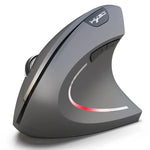HXSJ T29 Bluetooth 3.0 Kabellose Bluetooth-Maus mit 6 Tasten, 2400 DPI, einstellbarer Auflösung, ergonomischem Design, optischem Design, vertikal, 6 Tasten, T29 Grau