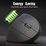 HXSJ T29 Bluetooth 3.0 Kabellose Bluetooth-Maus mit 6 Tasten, 2400 DPI, einstellbarer Auflösung, ergonomischem Design, optischem Design, vertikal, 6 Tasten, T29 Grau