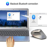 HXSJ T29 Bluetooth 3.0 Kabellose Bluetooth-Maus mit 6 Tasten, 2400 DPI, einstellbarer Auflösung, ergonomischem Design, optischem Design, vertikal, 6 Tasten, T29 Grau