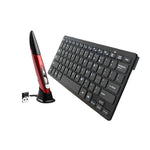 KM-808 2,4-GHz-Funk-Multimedia-Tastatur + Funk-Optische Stiftmaus mit USB-Empfänger-Set für Computer, PC, Laptop, zufällige Farbauswahl der Stiftmaus, KM-808 Tastatur + Stiftmaus (Weiß), KM-808 Tastatur + Stiftmaus (Schwarz)