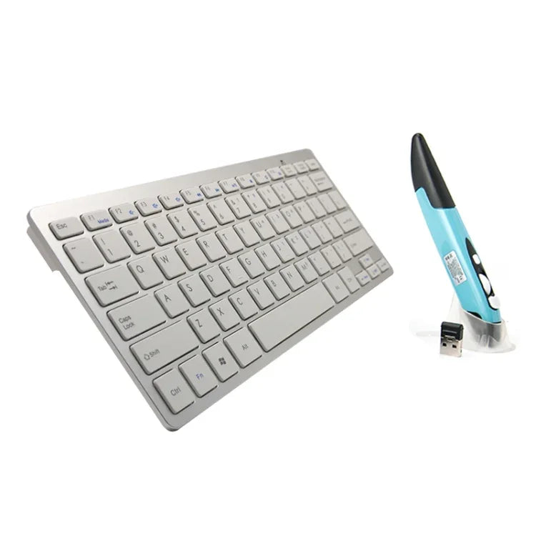 KM-808 2,4-GHz-Funk-Multimedia-Tastatur + Funk-Optische Stiftmaus mit USB-Empfänger-Set für Computer, PC, Laptop, zufällige Farbauswahl der Stiftmaus, KM-808 Tastatur + Stiftmaus (Weiß), KM-808 Tastatur + Stiftmaus (Schwarz)
