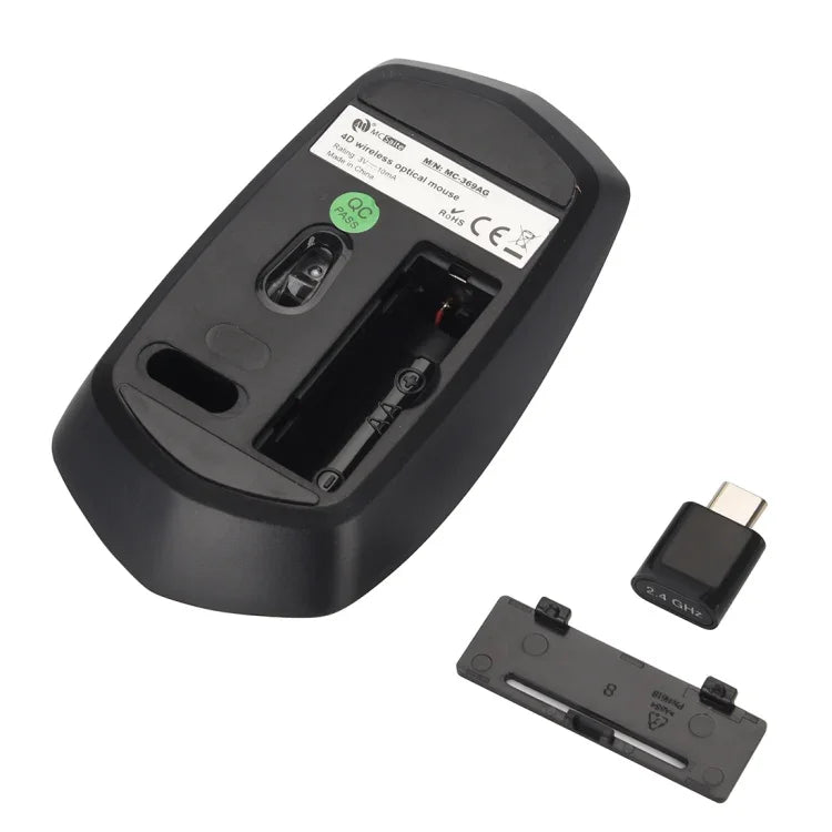 MCSaite MC-369AG USB-C / Typ-C 1600DPI Dreistufige, einstellbare 4-Tasten-Funkmaus